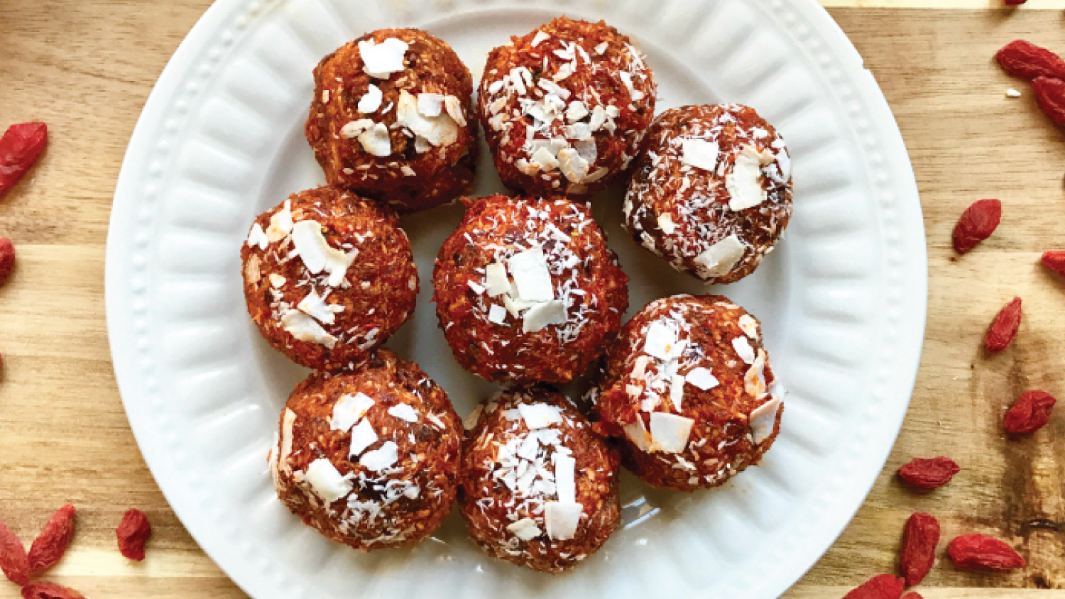 Raw Cacao Goji Coconut Bites